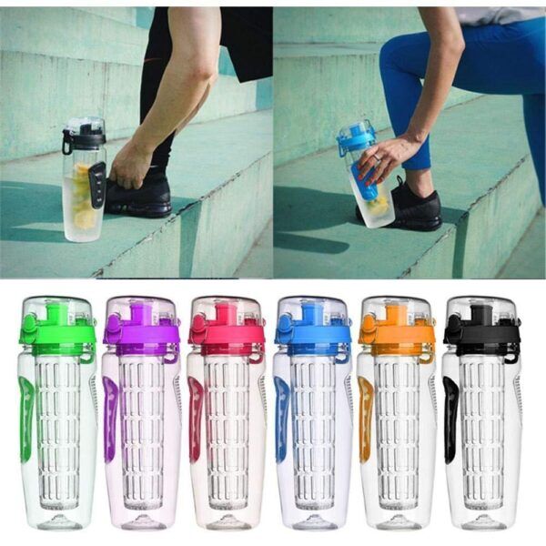 1000ml Water Fruit Bottle BPA Free Plastic Sport Fruit Infuser Water Bottles - Image 4